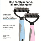 Double‑Sided Pet Dematting Comb for Dogs & Cats, Detangler Tool for Matted Tangled Fur, Summer Grooming & Thinning Brush