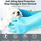 Thickened Silicone Pet Grooming Gloves, Up to 3000 Soft Massage Bristles, Dog Cat Bathing Brush Glove, Splash‑Resistant Deshedding Glove for Long & Short Haired Pets