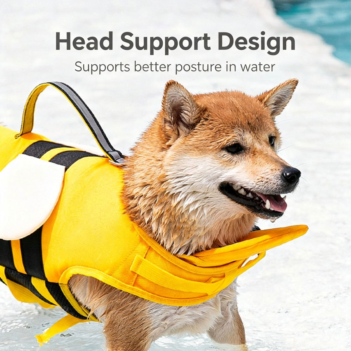 Cute Cartoon Dog Life Jacket | Bee, Duck & Crocodile Pet Swim Vest with Head Support, Reflective Rescue Handle & Leash D-Ring