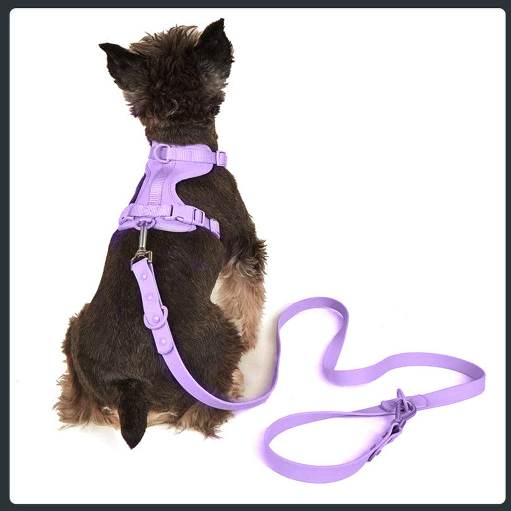 Anti-Escape Anti-Pull Dog Harness 4-Piece Set, Adjustable Breathable Pet Walking Kit with Collar, Leash & Poop Bag Dispenser, 15 Colors Available