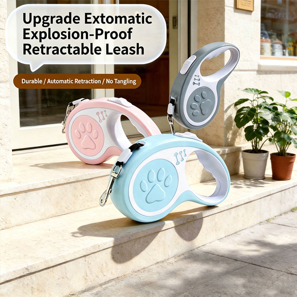 Retractable Dog Leash 16FT, U‑Shaped Anti‑Tangle Design, Heavy‑Duty Walking Leash with Alloy Hook for Small & Medium Dogs