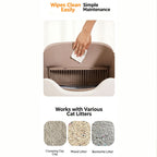 Automatic Self-Cleaning Cat Litter Box — Open Top, APP Control, Odor Control for Large Cats