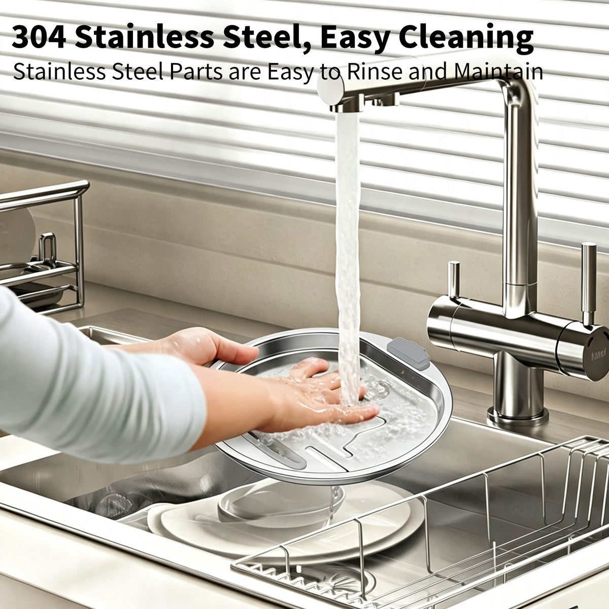2L Pet Water Fountain, 304 Stainless Steel Automatic Water Dispenser for Cats & Dogs, Quiet Circulating Water Fountain with Bonus Filter Replacements 