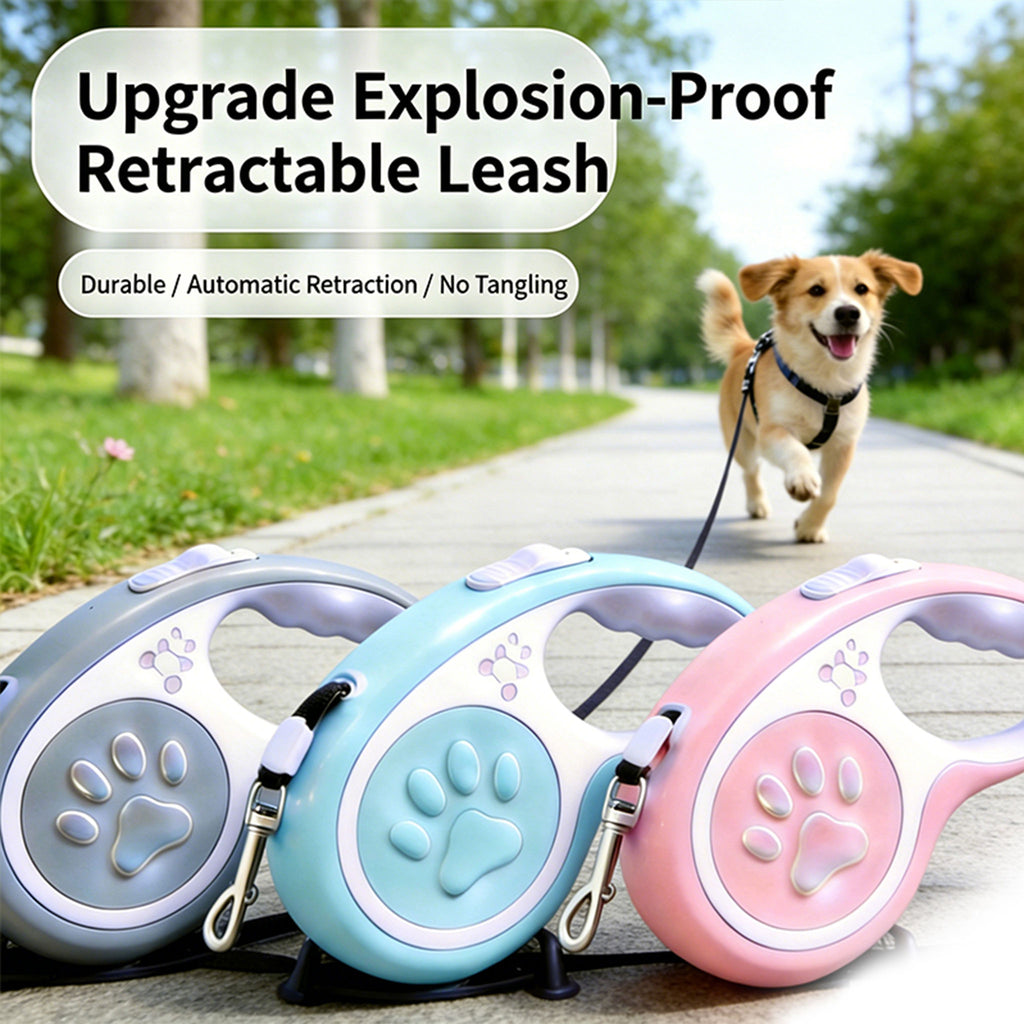 Retractable Dog Leash 16FT, U‑Shaped Anti‑Tangle Design, Heavy‑Duty Walking Leash with Alloy Hook for Small & Medium Dogs