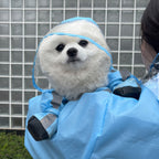 Full Coverage Dog Raincoat with Built-in Rain Boots, 360° Clear Visor, Detachable Tail Cover, Easy Snap Button Closure for Small Medium Dogs