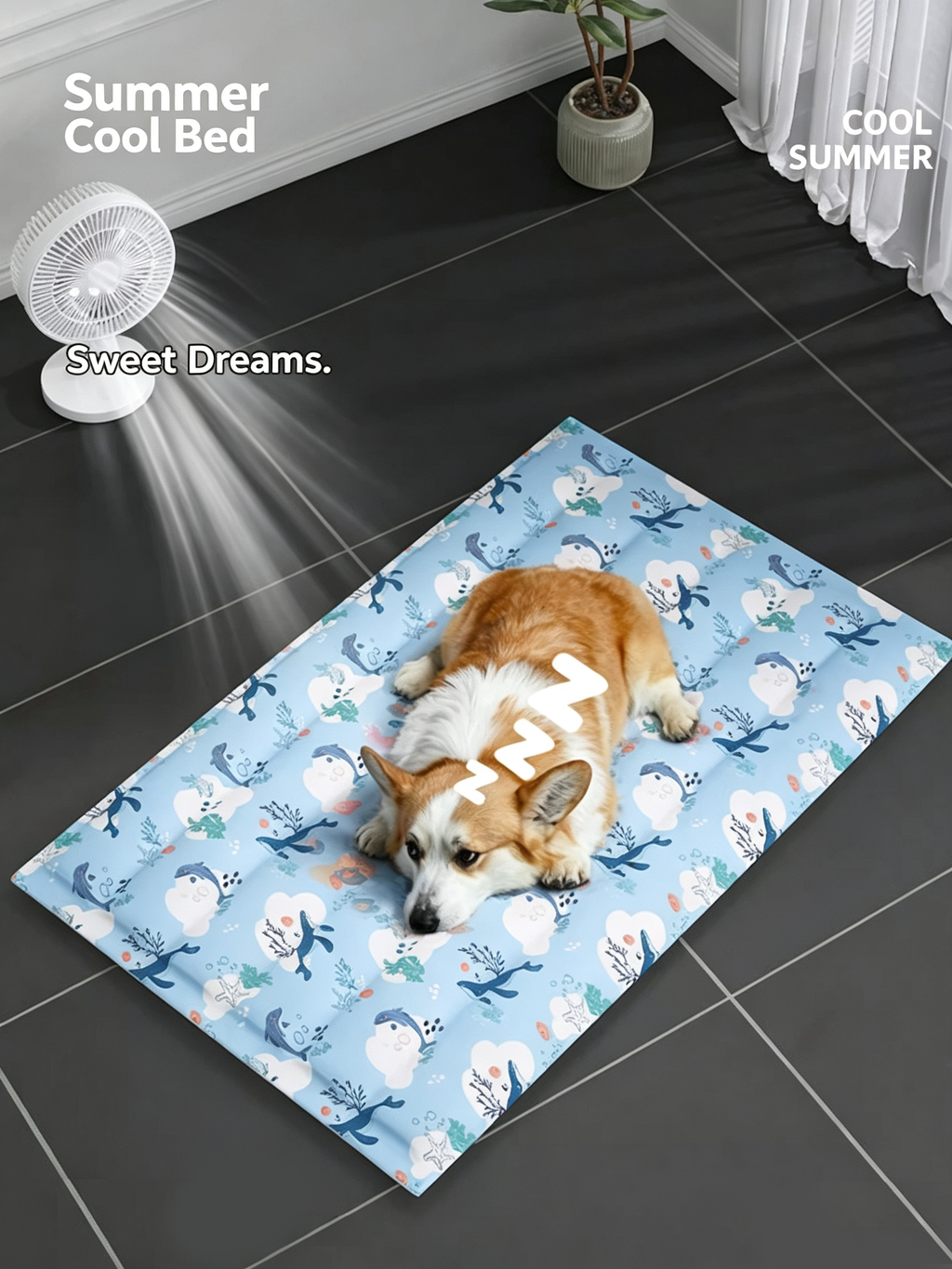 Pet Self Cooling Gel Mat, Non-Toxic Summer Cool Bed for Dogs & Cats, Waterproof Scratch Resistant 4 Sizes XS-L