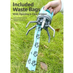 Foldable 6-Claw Pet Pooper Scooper, Cup-Shape Portable Waste Grabber with Built-in Waste Bag Dispenser, Zero-Contact Dog & Cat Poop Picker for Outdoor Walking