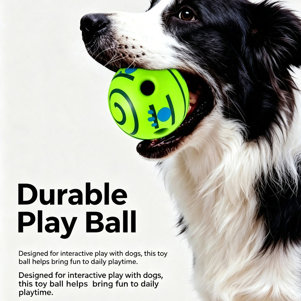 Interactive Dog Toy Ball, Shake & Chew Sound Making Toy for Indoor Outdoor Play, Enrichment Play Toy for Small Medium Large Dogs