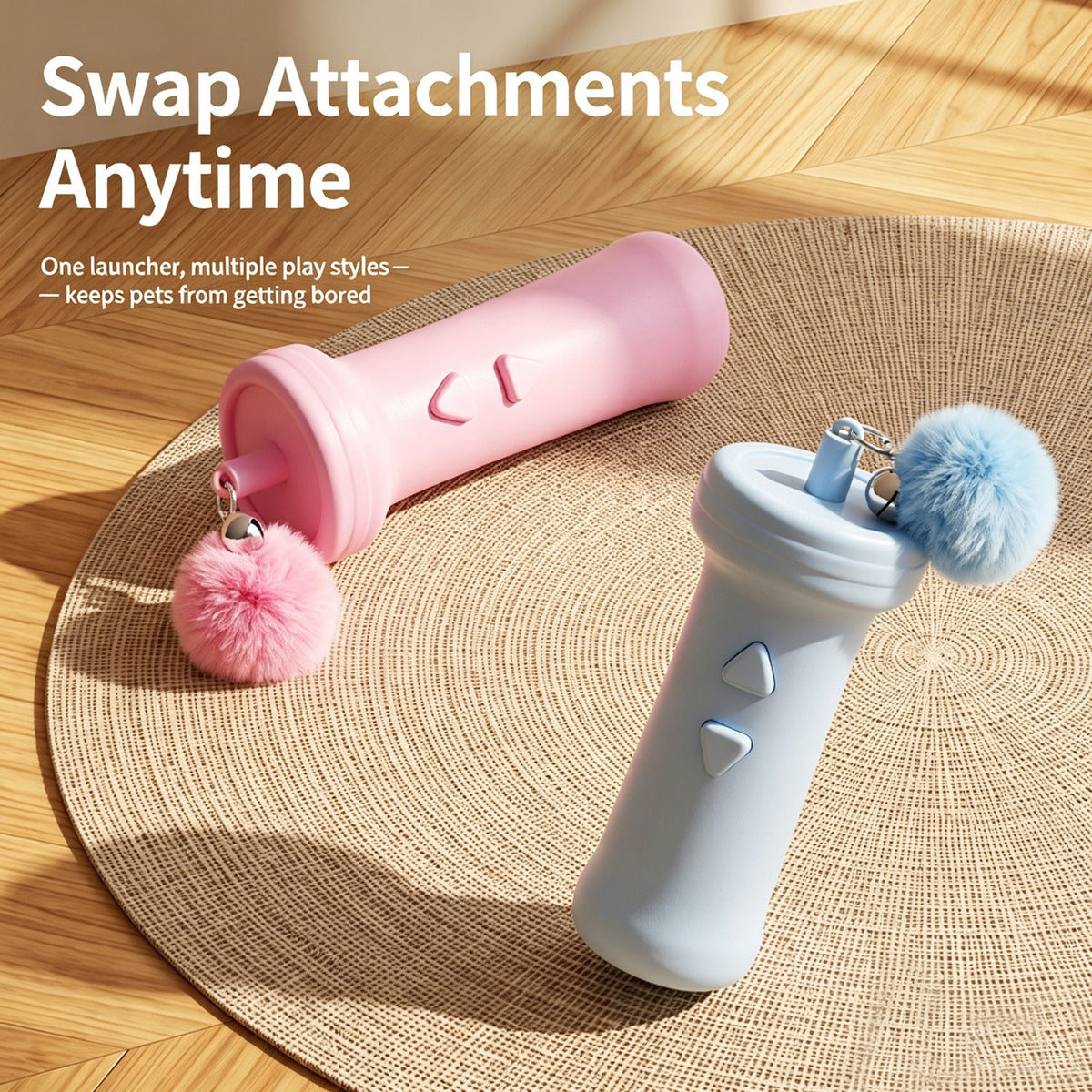 Interactive Electric Cat Teaser — Retractable String Toy with Pom-Pom