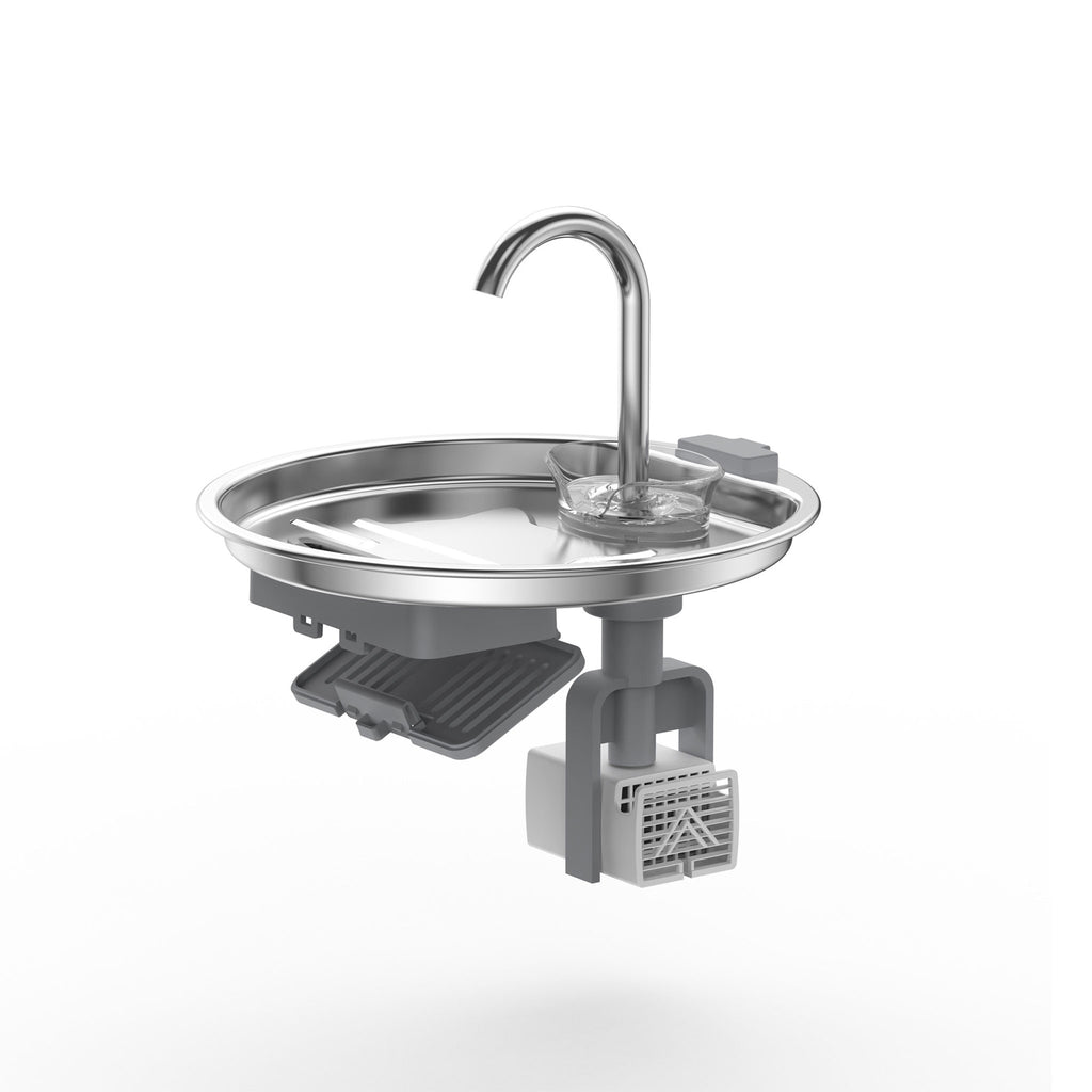 2L Pet Water Fountain, 304 Stainless Steel Automatic Water Dispenser for Cats & Dogs, Quiet Circulating Water Fountain with Bonus Filter Replacements 
