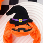 Halloween Pumpkin Dog & Cat Costume Set – Soft Plush Vest + Hat