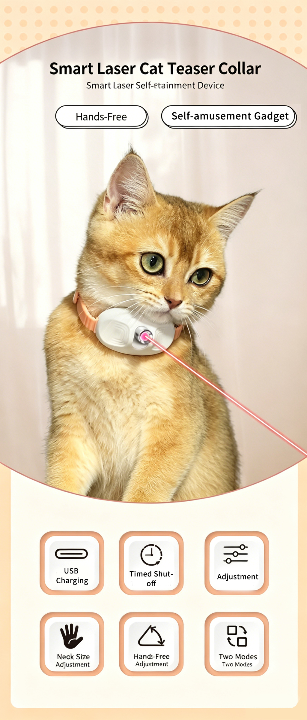 Automatic Laser Cat Collar | USB Rechargeable Interactive Kitten Play Toy