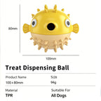 Bouncy Fish Dog Treat Dispenser Toy, Food‑Safe TPR Squeaky Chew Toy, Durable Interactive Molar Toy for Puppies Medium Large Dogs