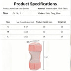 Dog Knee Brace Pet Leg Support Brace Joint Protection Sleeve with Adjustable Velcro, Breathable 3D Mesh Pet Leg Sleeve for Dogs Hind Leg & Front Leg