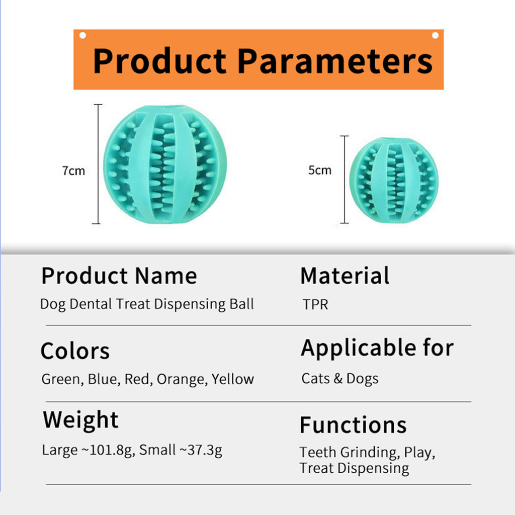 Watermelon‑Shaped TPR Treat Dispensing Ball, Interactive Chew Toy for Dogs & Cats, Slow Feeder Enrichment Toy, 3 Sizes Available