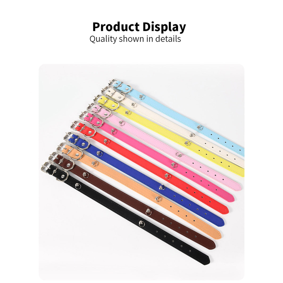 Stylish Pearl‑Decor Microfiber PU Leather Pet Collar, Adjustable Comfort Collar for Small Medium Large Dogs & Cats