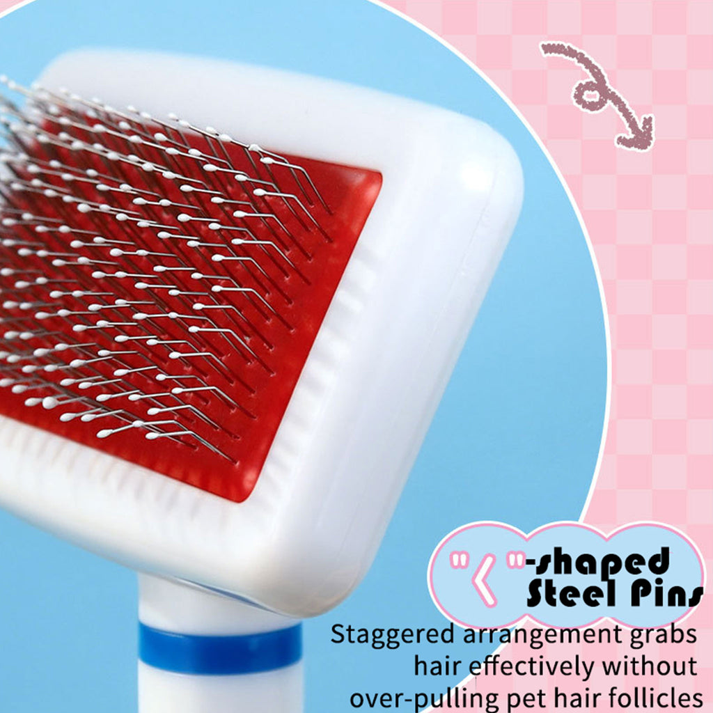 V‑Shaped Steel Pin Pet Grooming Comb, Gentle Loose Hair Remover, Daily Grooming Brush for Cats & Small Dogs