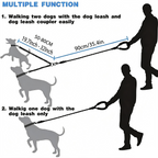 Y-Shaped Dual Dog Leash | Shock Absorbing Reflective Two Dog Walking Leash with 360° No Tangle Swivel & Padded Handle