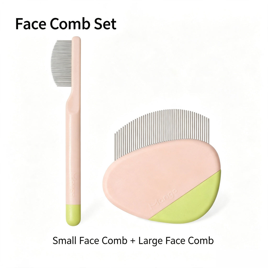 Pet Fine Tooth Face Comb, Gentle Grooming Comb for Cats & Small Dogs, for Tear Marks, Chin & Paw Area Grooming
