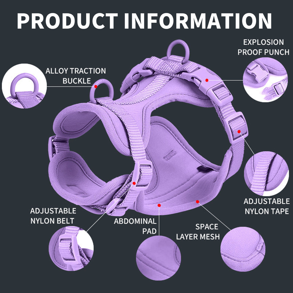 Anti-Escape Anti-Pull Dog Harness 4-Piece Set, Adjustable Breathable Pet Walking Kit with Collar, Leash & Poop Bag Dispenser, 15 Colors Available