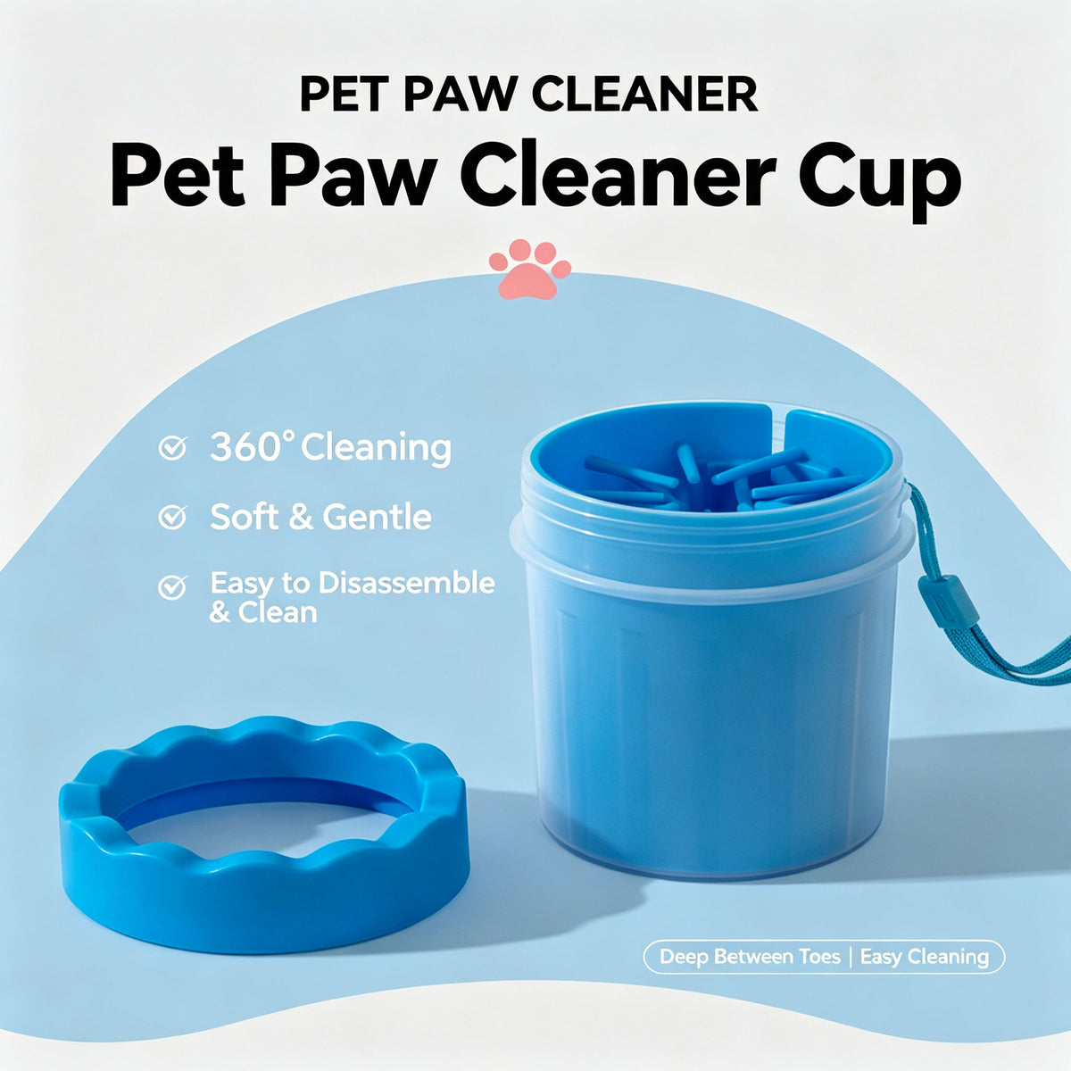 Pet Paw Cleaner Cup — 360° Silicone Bristle Paw Washer for Dogs & Cats