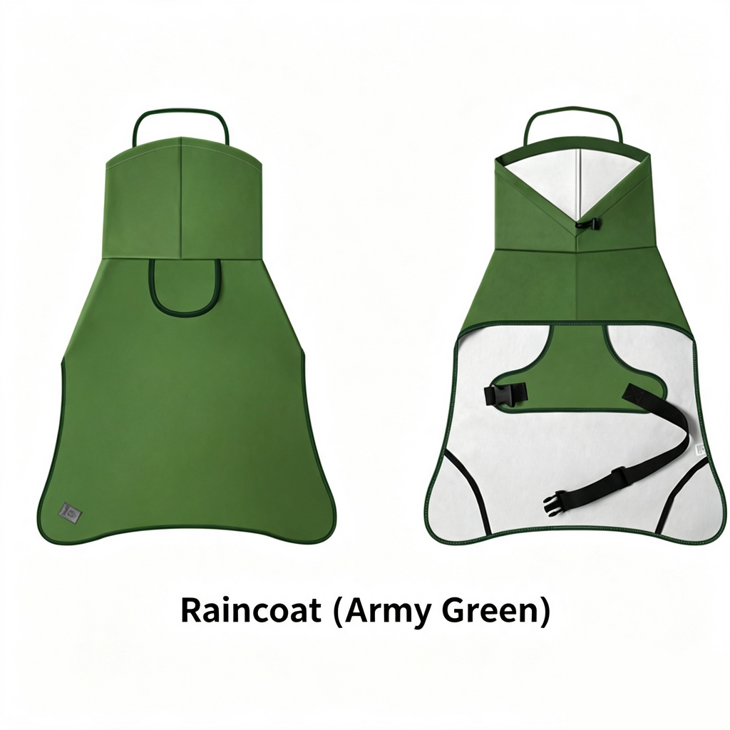 Waterproof Dog Raincoat with Leash Hole, Nano Waterproof Layer, Available in Yellow & Army Green, Sizes M-4XL