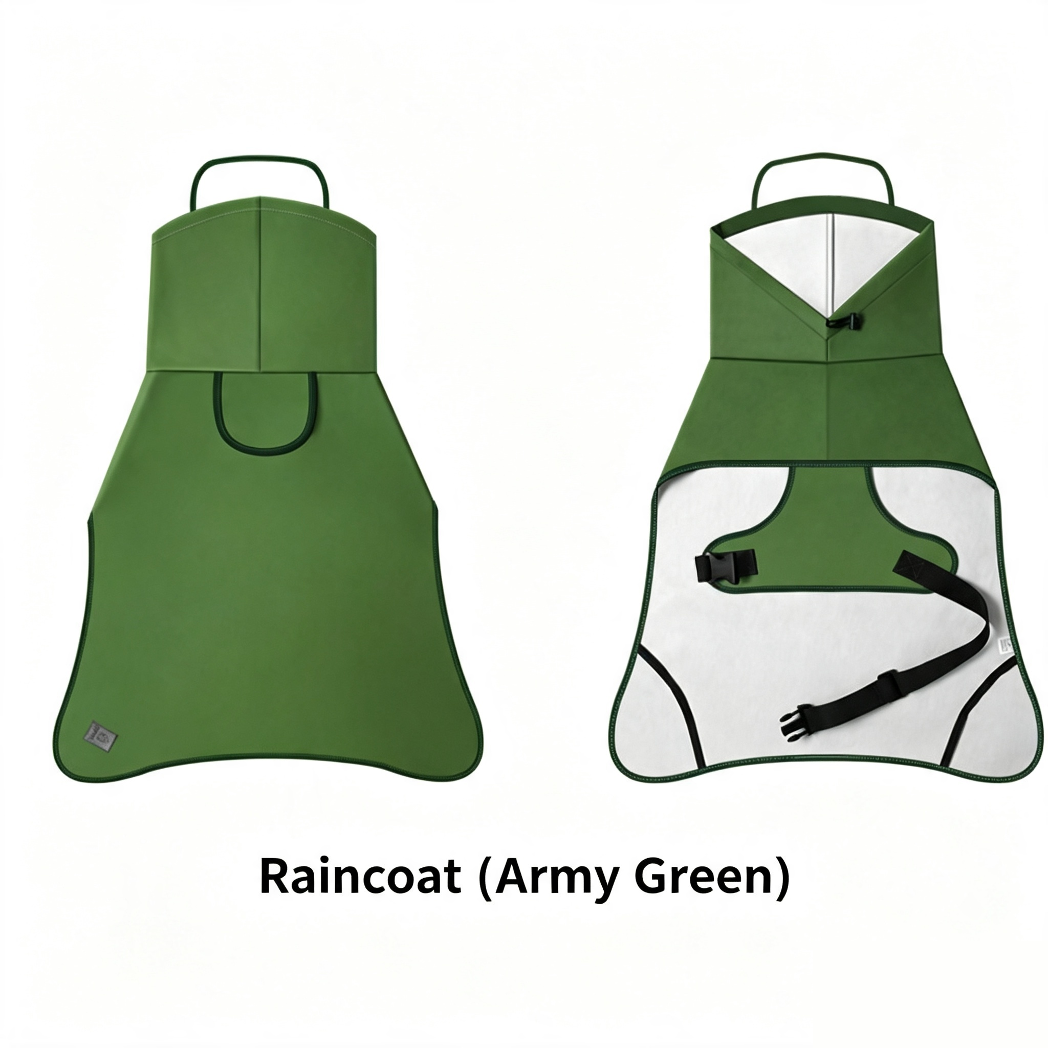 Waterproof Dog Raincoat with Leash Hole, Nano Waterproof Layer, Available in Yellow & Army Green, Sizes M-4XL