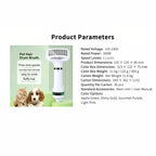 2‑in‑1 Pet Hair Dryer Brush, 300W Low‑Noise Hot Air Grooming Comb, 3 Speed Adjustable, Detangling & Drying Brush for Dogs & Cats, 110‑230V Multi‑Plug