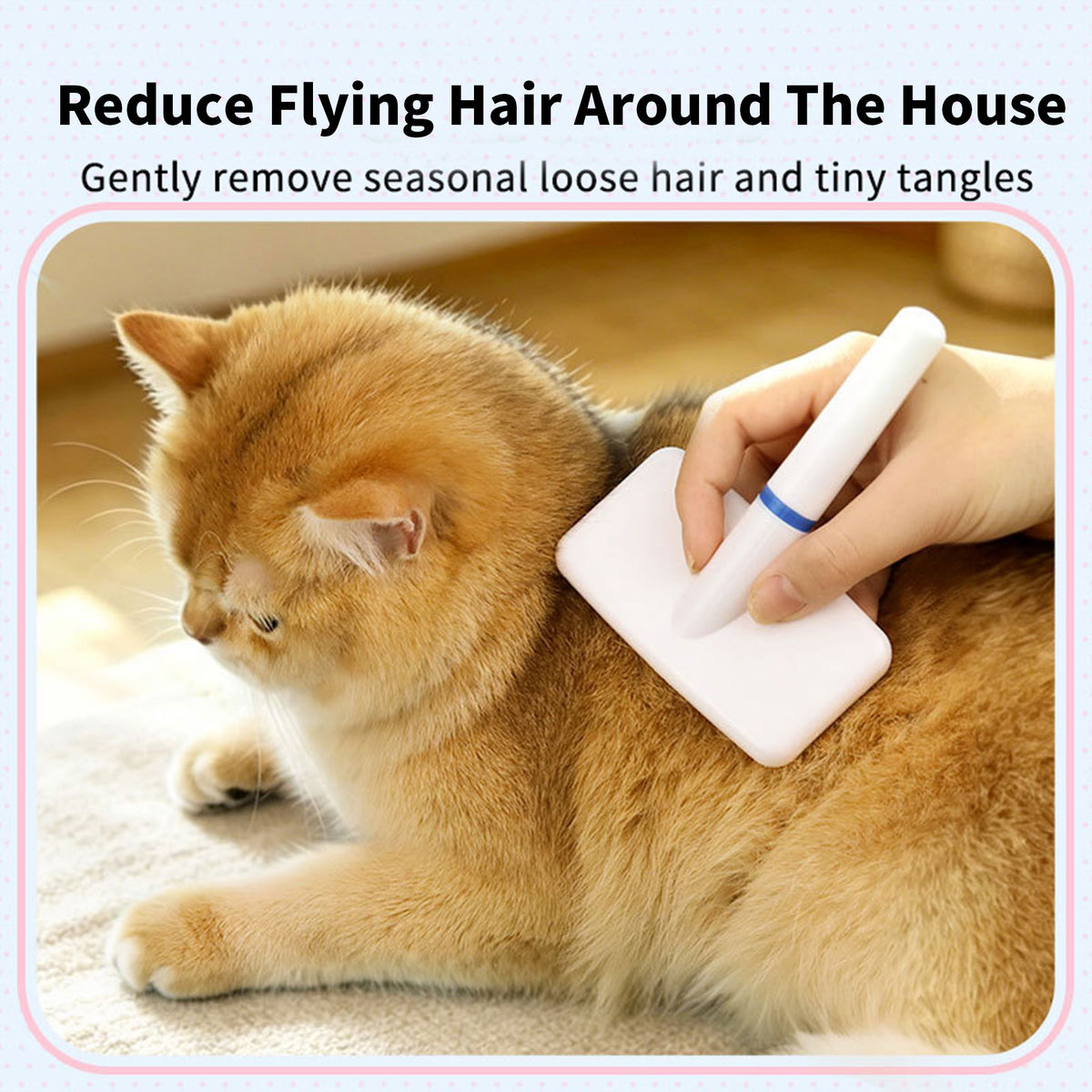 V‑Shaped Steel Pin Pet Grooming Comb, Gentle Loose Hair Remover, Daily Grooming Brush for Cats & Small Dogs