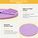 Silicone Slow Feeder Mat for Dogs & Cats, 61 Suction Cups Anti‑Slip Puzzle Feeding Mat, Dual‑Height Ridge Design for Wet & Dry Food
