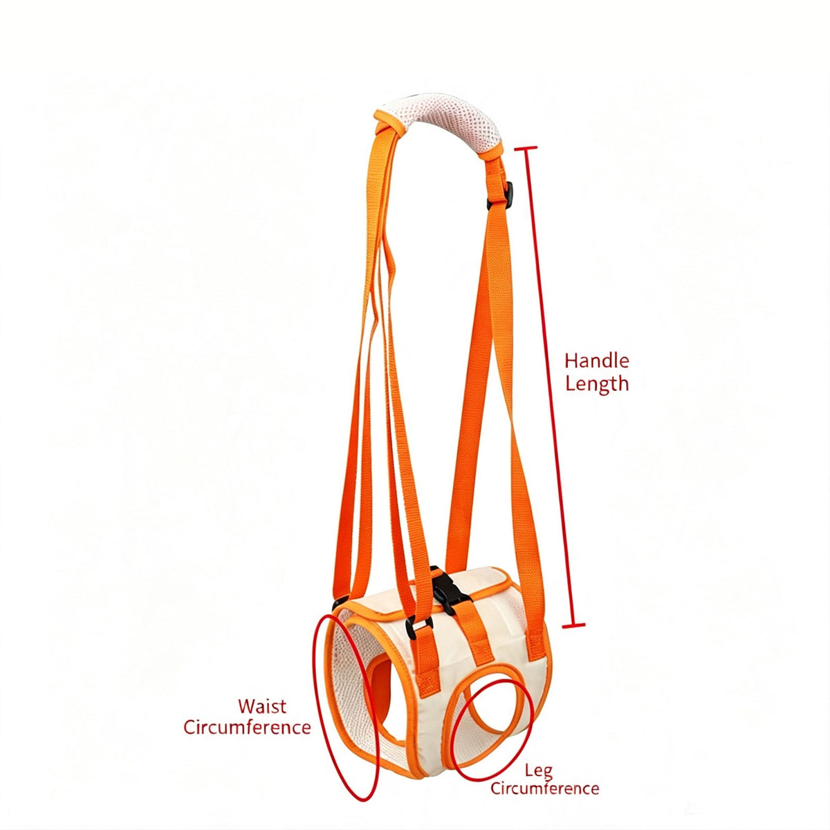 Dog Rear Leg Support Harness | Adjustable Lift Sling for Senior Injured Dogs Orange S-XL