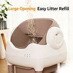 Automatic Self-Cleaning Cat Litter Box — Open Top, APP Control, Odor Control for Large Cats