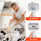 All‑in‑One Pet Grooming Vacuum Kit｜Low‑Noise Strong Hair‑Suction with 12 Attachments for Dogs & Cats