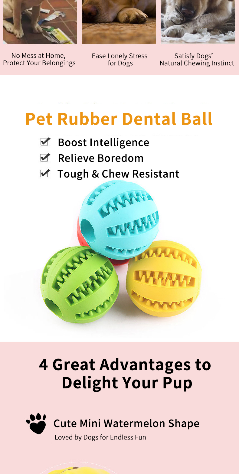 Watermelon‑Shaped TPR Treat Dispensing Ball, Interactive Chew Toy for Dogs & Cats, Slow Feeder Enrichment Toy, 3 Sizes Available