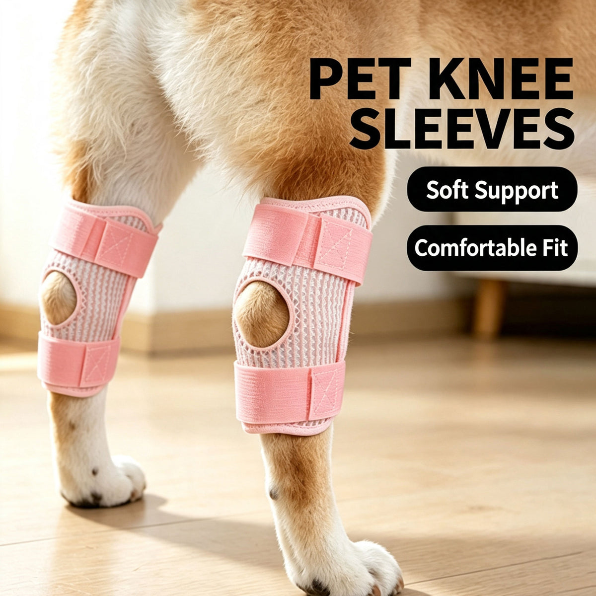 Dog Knee Brace Pet Leg Support Brace Joint Protection Sleeve with Adjustable Velcro, Breathable 3D Mesh Pet Leg Sleeve for Dogs Hind Leg & Front Leg