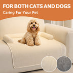 Pet Couch Bed Mat — Corduroy Dog Sofa Cover with Bolster, Non-Slip & Washable