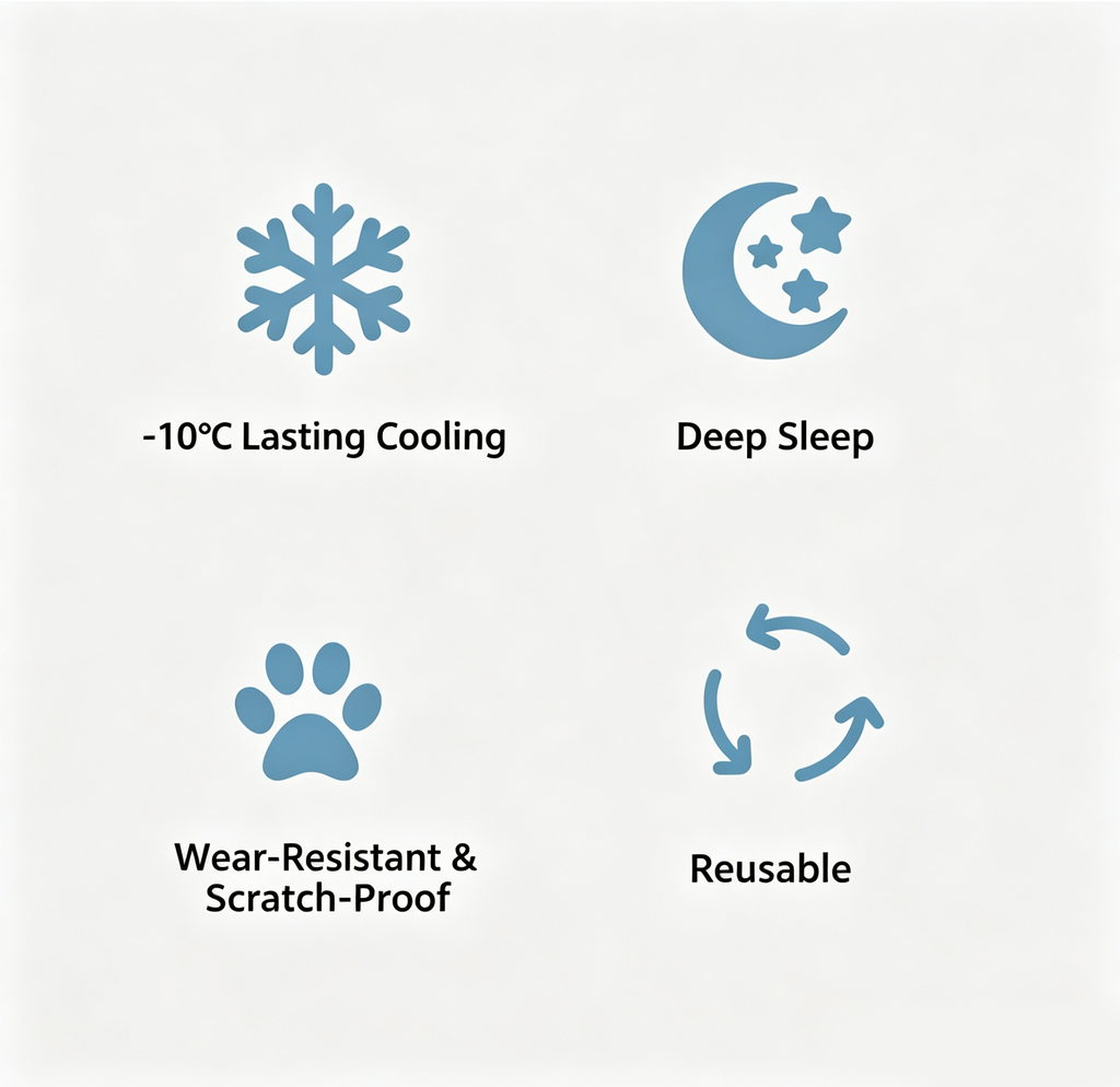 Pet Self Cooling Gel Mat, Non-Toxic Summer Cool Bed for Dogs & Cats, Waterproof Scratch Resistant 4 Sizes XS-L