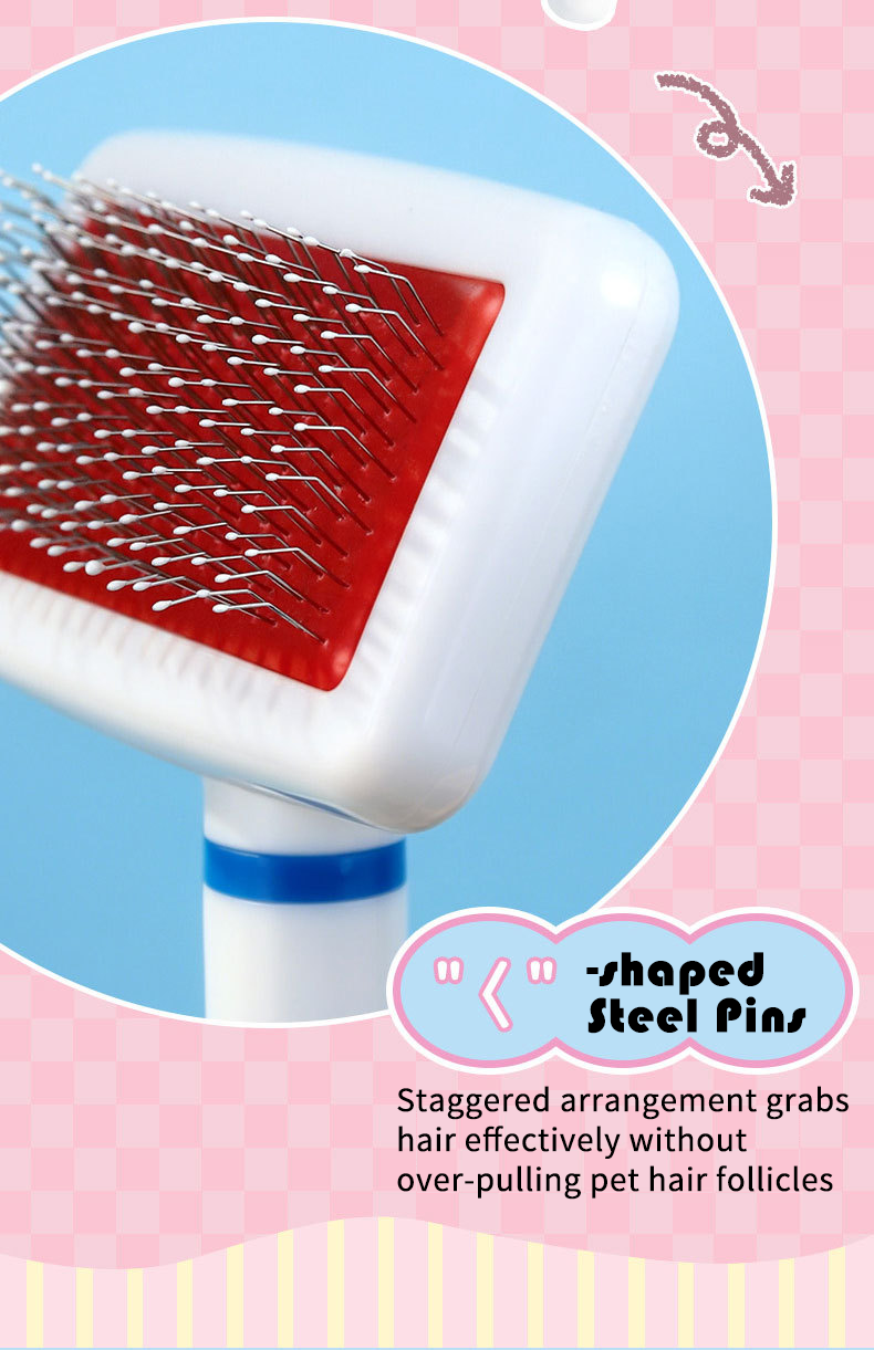V‑Shaped Steel Pin Pet Grooming Comb, Gentle Loose Hair Remover, Daily Grooming Brush for Cats & Small Dogs