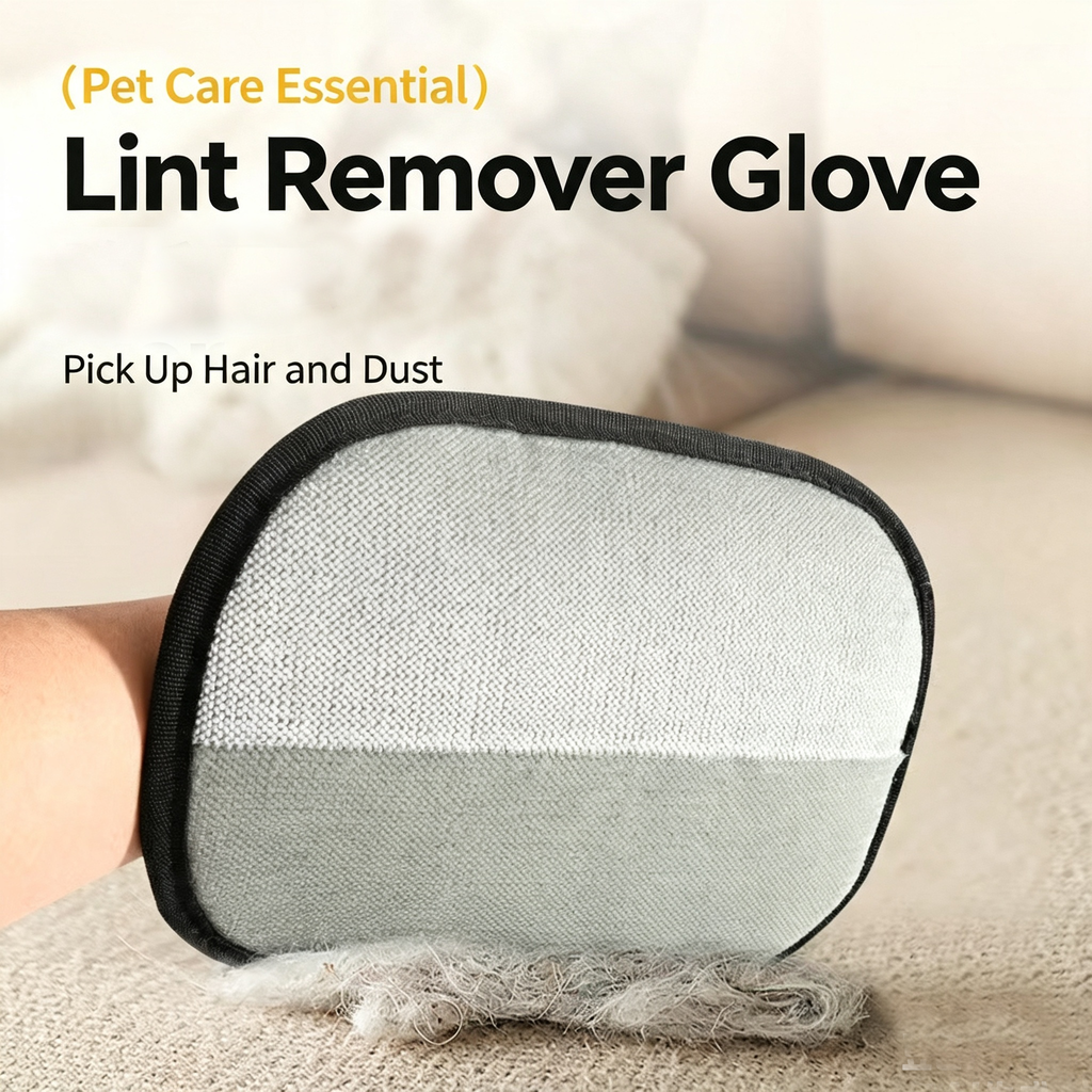 Pet Hair Removal Glove 2 Pack, Reusable Fur Cleaner for Clothes Couch Dog Cat Grooming