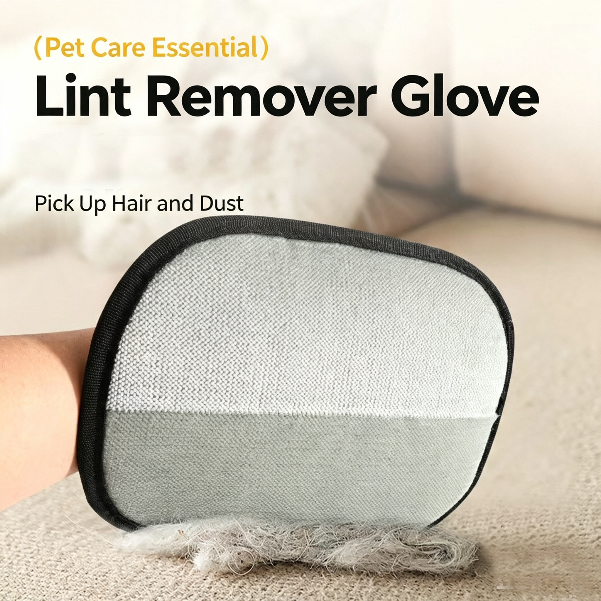 Pet Hair Removal Glove 2 Pack, Reusable Fur Cleaner for Clothes Couch Dog Cat Grooming