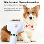 2‑in‑1 Pet Hair Dryer Brush, 300W Low‑Noise Hot Air Grooming Comb, 3 Speed Adjustable, Detangling & Drying Brush for Dogs & Cats, 110‑230V Multi‑Plug