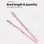 Stylish Pearl‑Decor Microfiber PU Leather Pet Collar, Adjustable Comfort Collar for Small Medium Large Dogs & Cats