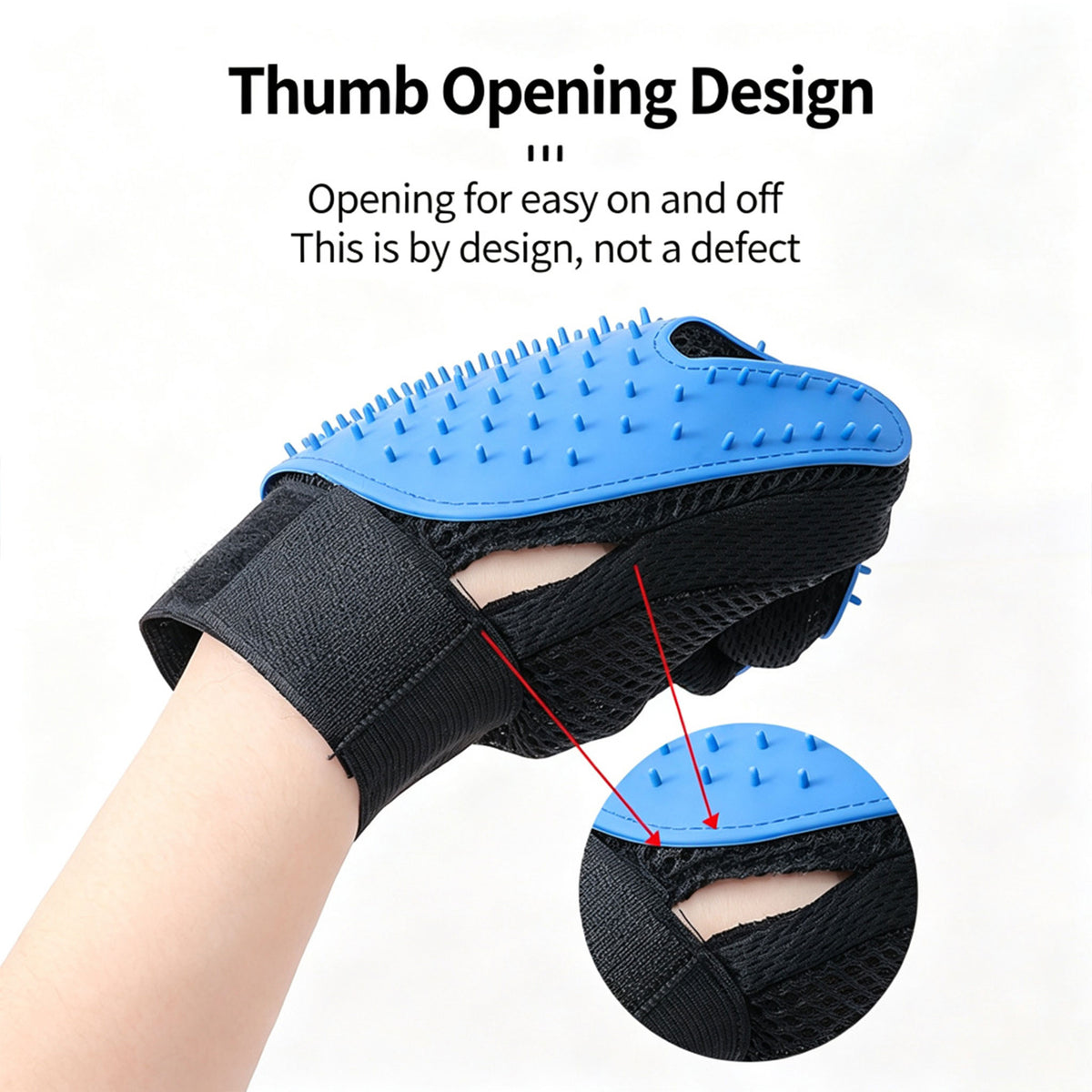 Pet Grooming Glove — Gentle Deshedding & Massage Brush for Dogs & Cats
