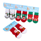 Christmas Anti-Slip Dog Socks, 3 Sets (12 Pcs Total), 15 Holiday Patterns For Puppy Medium Large Dogs