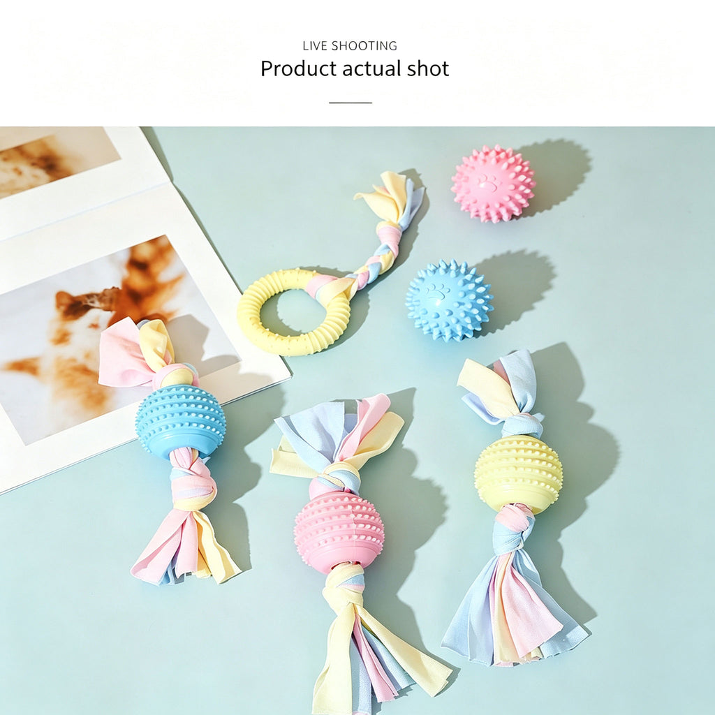 Dog TPR Chew Toy,Macaron Color Teething Stick,Durable Bite‑Resistant Dental Toy for Puppy & Adult Dog,Boredom Relief Interactive Toy