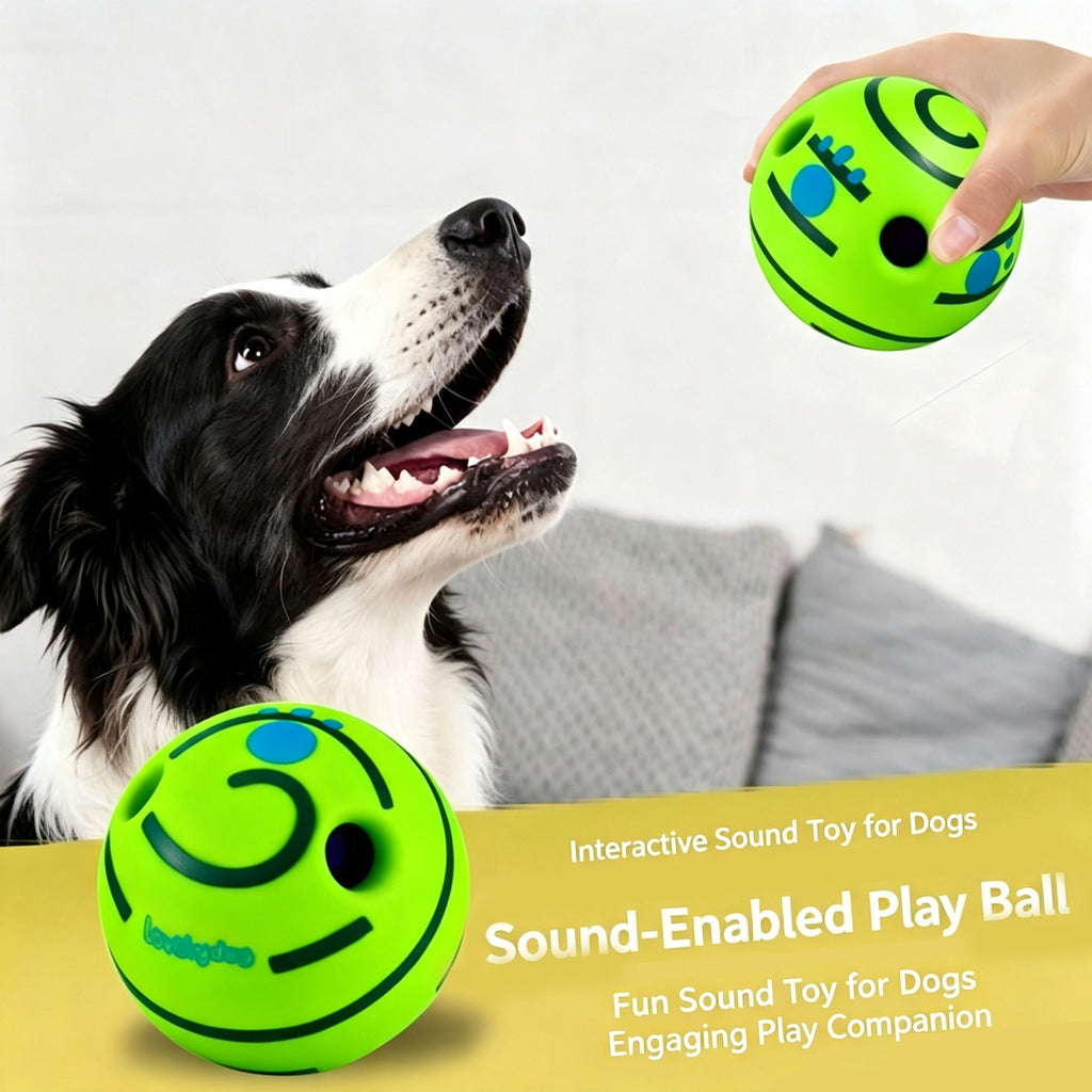 Interactive Dog Toy Ball, Shake & Chew Sound Making Toy for Indoor Outdoor Play, Enrichment Play Toy for Small Medium Large Dogs