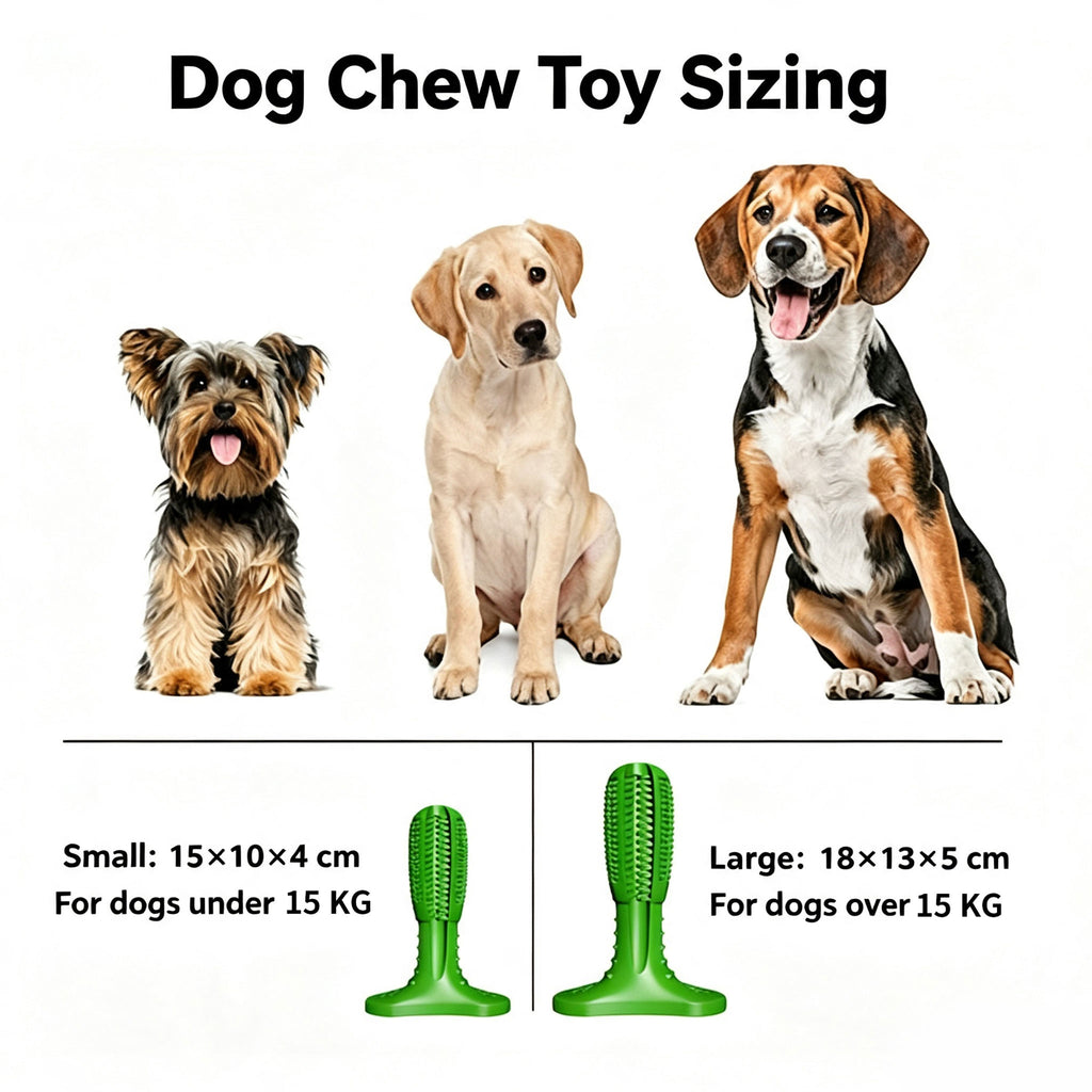 Durable Rubber Dog Chew Stick, Safe Teething Toy, Teeth Cleaning Interactive Play Toy for Medium Large Dogs