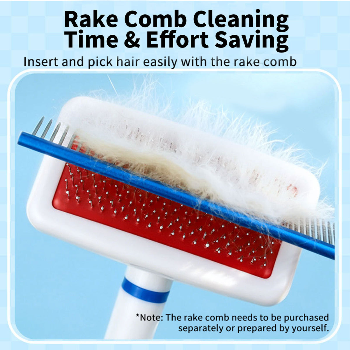 V‑Shaped Steel Pin Pet Grooming Comb, Gentle Loose Hair Remover, Daily Grooming Brush for Cats & Small Dogs