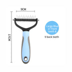 Double‑Sided Pet Dematting Comb for Dogs & Cats, Detangler Tool for Matted Tangled Fur, Summer Grooming & Thinning Brush