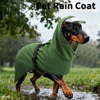 Waterproof Dog Raincoat with Leash Hole, Nano Waterproof Layer, Available in Yellow & Army Green, Sizes M-4XL